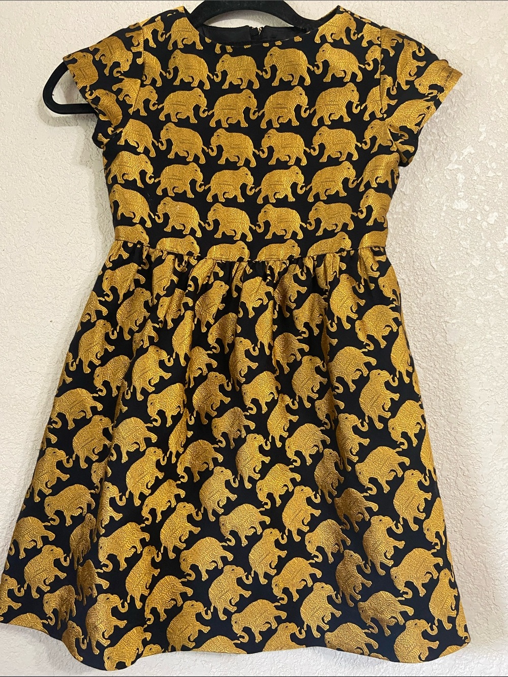 Crewcuts Gold Elephant Dress
